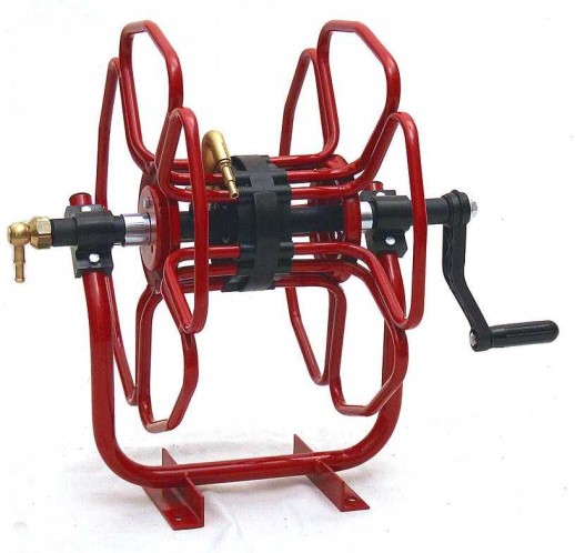 Катушка из стали для шланга с креплением к стене, потолку или полу