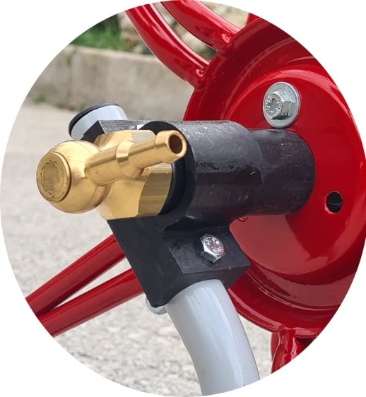 Катушка из стали для шланга с креплением к стене, потолку или полу