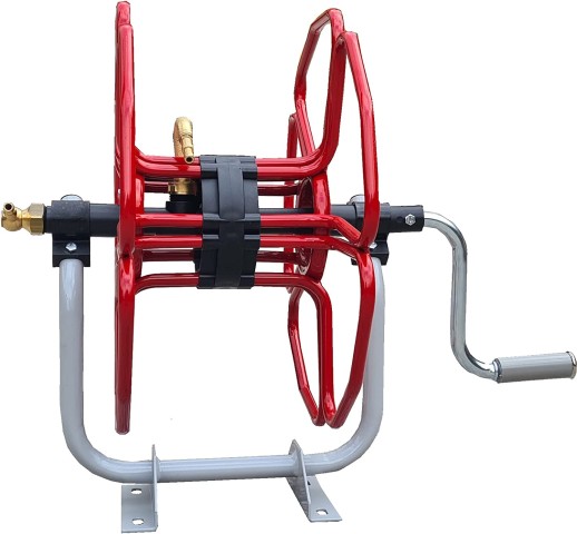 Катушка из стали для шланга с креплением к стене, потолку или полу