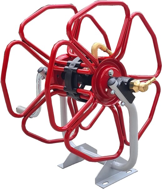 Катушка из стали для шланга с креплением к стене, потолку или полу
