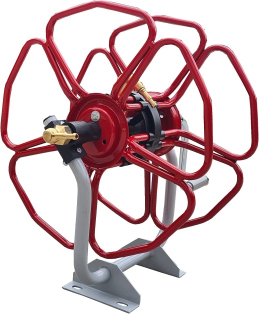 Катушка из стали для шланга с креплением к стене, потолку или полу