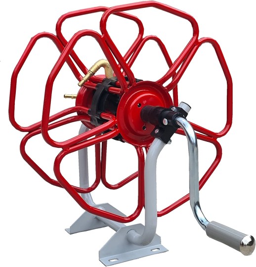 Катушка из стали для шланга с креплением к стене, потолку или полу
