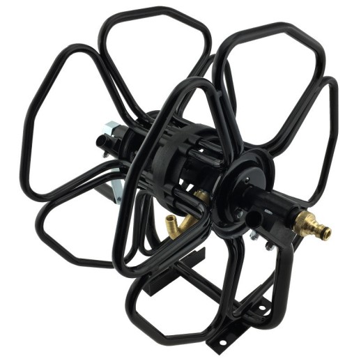 Катушка из стали для шланга с креплением к стене, потолку или полу