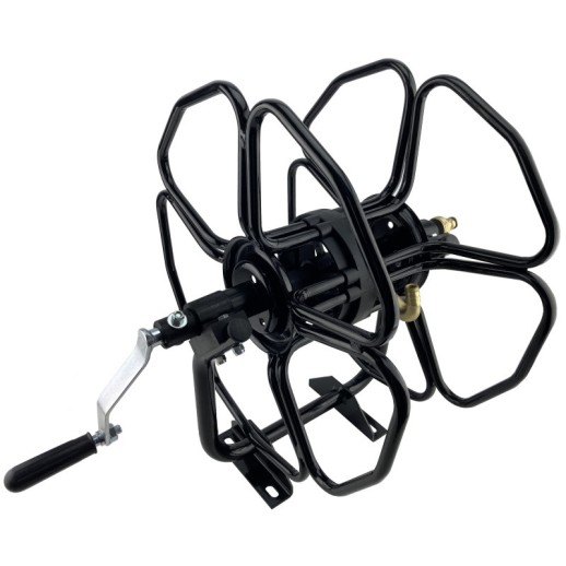 Катушка из стали для шланга с креплением к стене, потолку или полу