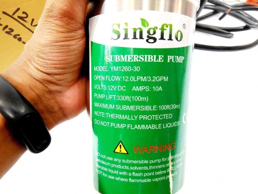 Погружной скважинный водяной насос Singflo для бассейна на солнечной энергии 720 литров в час