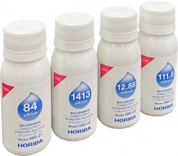 Набор калибровочных растворов для кондуктометров Horiba 560-C: 84uS/cm, 1413 uS/cm, 12.88 mS/cm, 111.8 mS/cm (60 мл каждый)