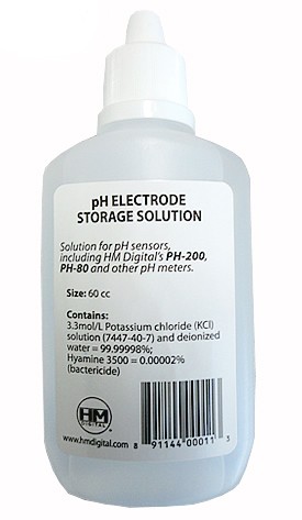 Раствор KCl для хранения электродов pH метров HM Digital 60 мл