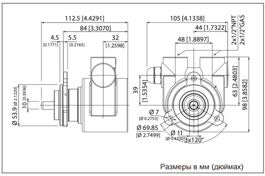 Насос роторный Fluid-o-Tech серия PO 500-1000 Rotoflow