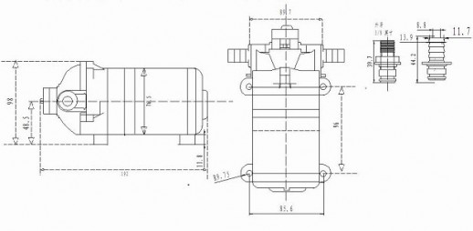 Мембранный насос для воды DP-160 10,88 бар, 5,5 литра/мин