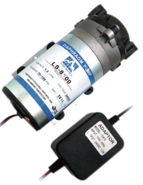 Насос повышающий для мембраны обратного осмоса Lan Shan DC24V и адаптер 220V