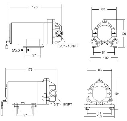 Насос повышающий для мембраны обратного осмоса Lan Shan DC24V и адаптер 220V