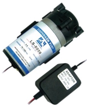 Насос повышающий для мембраны обратного осмоса Lan Shan DC24V и адаптер 220V