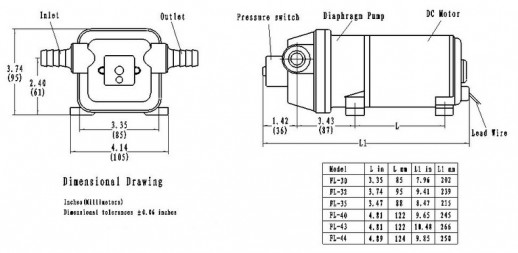 Насос для воды Singflo FL-40 2,7 бар, 17 литров/мин