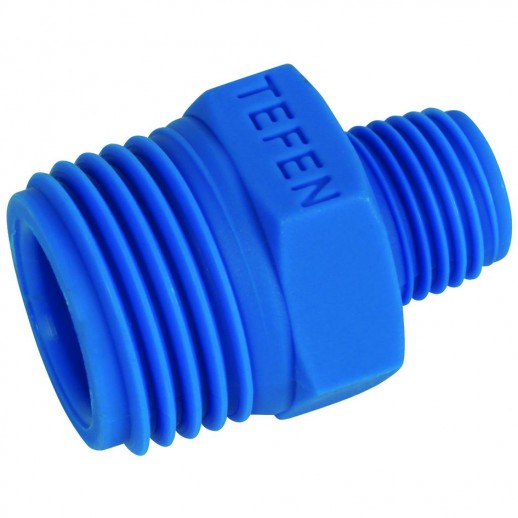Соединитель-ниппель Tefen пластиковый уменьшающий резьба BSPT