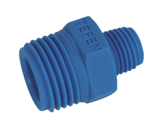 Соединитель-ниппель Tefen пластиковый уменьшающий резьба BSPT