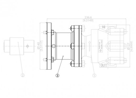 Метрический адаптер M90 B14 для насосов Fluid-o-Tech серии 4000